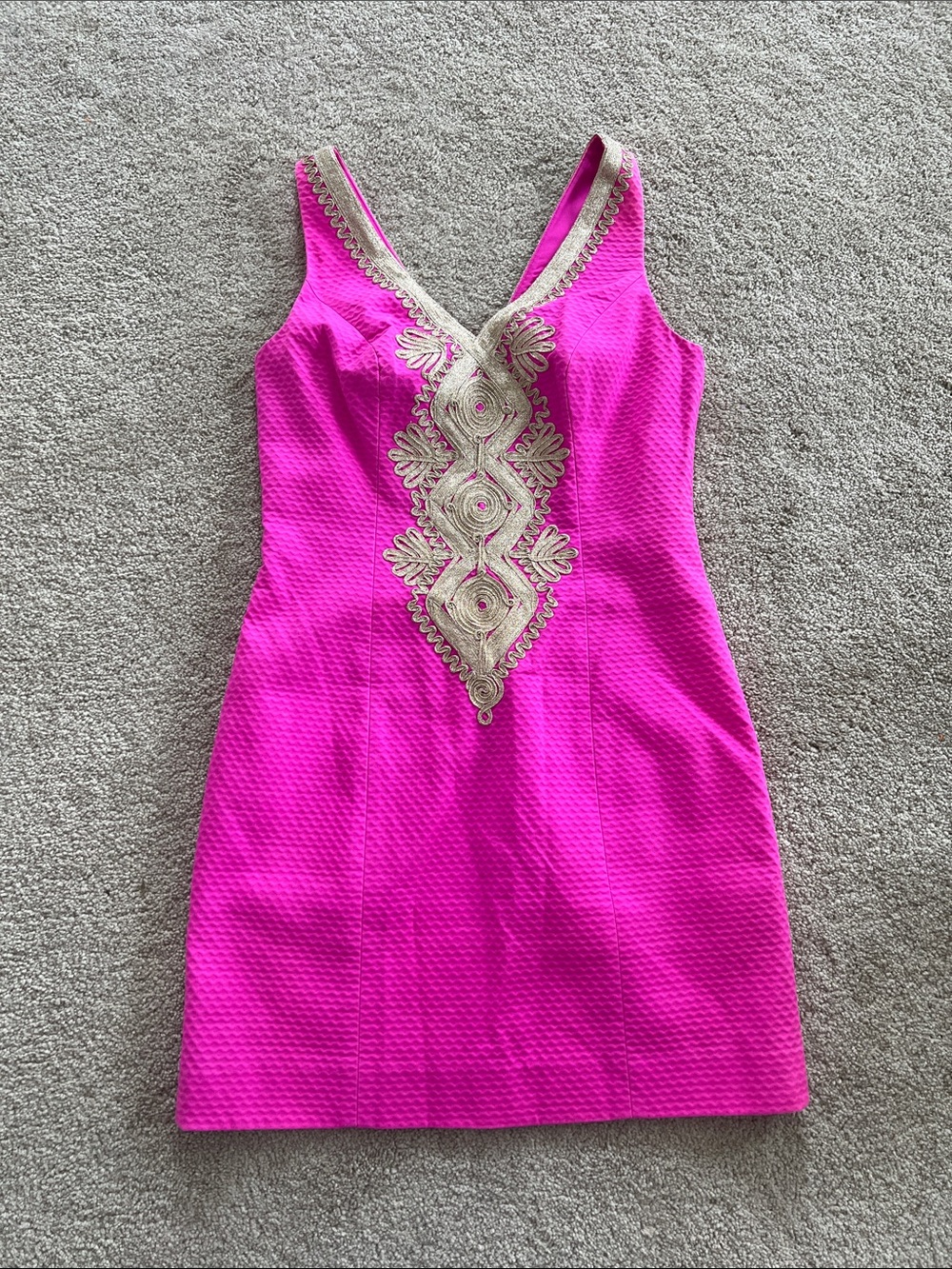 Lilly Pulitzer pink gold shift dress size 00